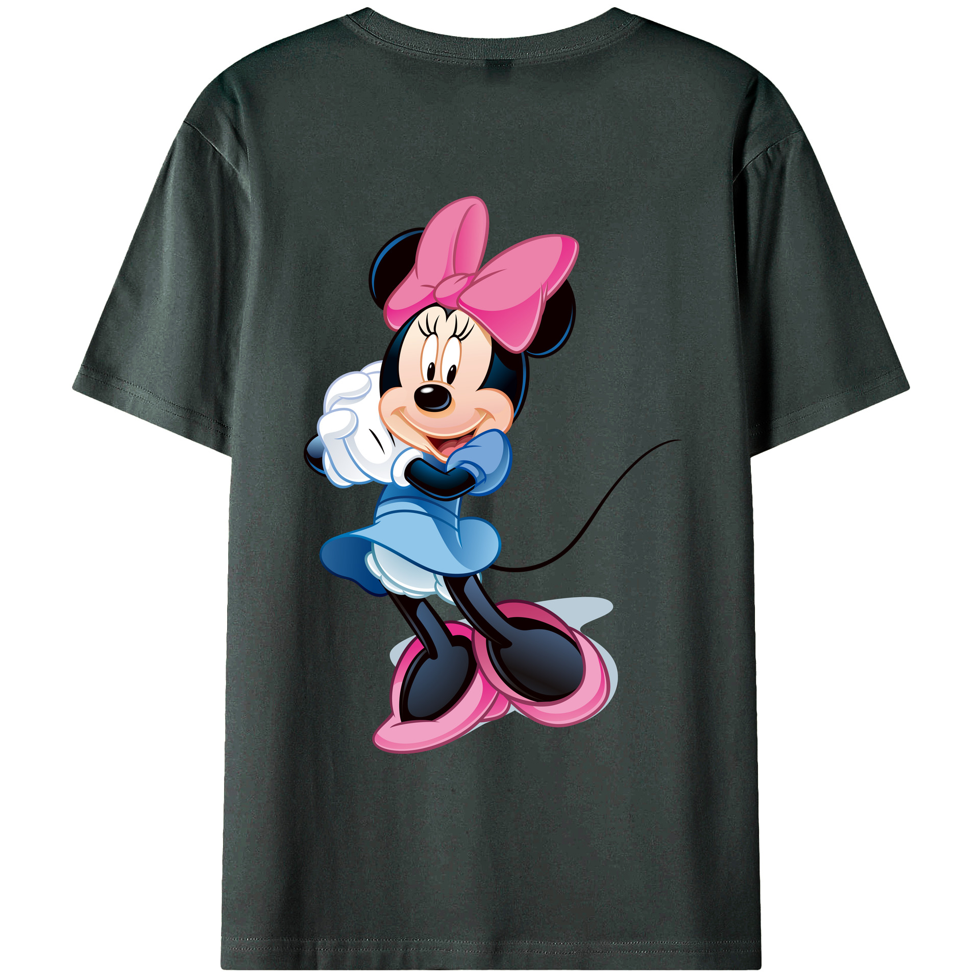 ミッキーマウス Mickey Mouse 綿100％ メンズ半袖Tシャツ（バックプリント） 通気性